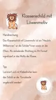 Vorschau - Mal- und Bastelvorlagen - Klassenschild Löwe/ Löwenklasse A4 Format "Herzlich Willkommen in der Löwenklasse!" - Seite 1