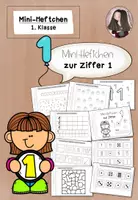 Vorschau - Arbeitsblätter - Mini-Heft Zahl 1 | Ziffer schreiben Mengen Klasse 1 - Deckblatt