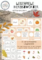Vorschau - Spiele - Herbst Legespiele Dominos für den DAZ-und Deutschunterricht - Deckblatt