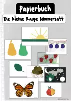 Vorschau - Mal- und Bastelvorlagen - Die kleine Raupe Nimmersatt - Papierbuch Klasse 1 - Deckblatt