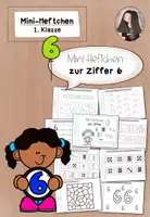 Vorschau - Arbeitsblätter - Mini-Heft Zahl 6 | Ziffer schreiben Mengen Klasse 1 - Deckblatt