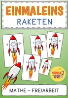 Vorschau - Stationenlernen - Mathe Einmaleins Raketen 1x1 Platzhalter-Aufgaben Kopfrechnen - Deckblatt