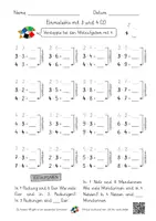 Vorschau - Arbeitsblätter - Einmaleins mit 3 und 4 (4 AB mit Lernvideolink) - Seite 1