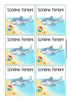 Vorschau - Mal- und Bastelvorlagen - kostenlos Feriengrüße Haiklasse - Seite 2