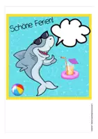 Vorschau - Mal- und Bastelvorlagen - kostenlos Feriengrüße Haiklasse - Seite 3