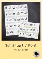 Vorschau - selbst erstellte Cliparts/Grafiken - Schriftart / Font mit Anlautbildern - Deckblatt
