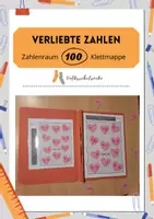 Vorschau - Stationenlernen - Verliebte Zahlen - Zahlenraum 100, Klettmappe - Deckblatt