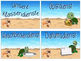 Vorschau - Präsentationen/Tafelbilder - Klassendienste Schildkröte Schildkrötenklasse #Klassentier - Seite 1