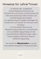Vorschau - Arbeitsblätter - Elektrizität - Verhalten bei Gewitter und Blitz mit dem Blitzsimulator - Seite 1