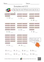 Vorschau - Arbeitsblätter - Einmaleins mit 5 / Kernaufgaben (4 AB mit Lernvideolink) - Deckblatt