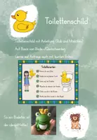 Vorschau - Mal- und Bastelvorlagen - Toilettenschild mit Entenmotiv Badeente WC Schild - Deckblatt