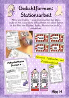 Vorschau - Arbeitsblätter - Gedichtformen Stationsarbeit mit allen Sinnen - Deckblatt