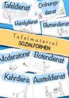 Vorschau - Poster - Klassendienste Sketchnote-Wandschilder mit Namensschildern - Deckblatt