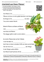Vorschau - Arbeitsblätter - Arbeitsblatt "Pflanzen" + Onlineübung & MP3 + Infografik - Deckblatt