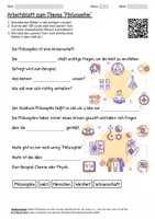 Vorschau - Arbeitsblätter - Arbeitsblatt "Philosophie" + Onlineübung & MP3 + Infografik - Deckblatt