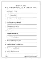 Vorschau - Arbeitsblätter - Negation mit "nicht" (mit Lösung) - Deckblatt