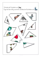 Vorschau - Mal- und Bastelvorlagen - E, Puzzle, Anlaut, Anfangsunterricht, Buchstabe E - Seite 1
