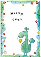 Vorschau - Arbeitsblätter - Ich wünsche dir alles Gute, niedlicher Dino wünscht nur das Beste! - Deckblatt
