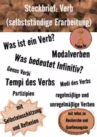 Vorschau - Arbeitsblätter - Steckbrief: Verb - Deckblatt