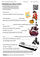 Vorschau - Arbeitsblätter - Arbeitsblatt "Piraten" + Onlineübung & MP3 + Infografik - Deckblatt