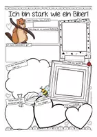 Vista previa - Hojas de trabajo - Meine Stärken - Biber Edition Deutsch / Alemán Schreiben Arbeitsblätter - página 1