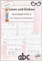 Vorschau - Arbeitsblätter - Lesen und kleben zu den Buchstaben - Deckblatt