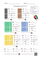 Vorschau - Arbeitsblätter - Einmaleins (1x1): Spannende Aufgaben rund um das Thema "Malaufgaben mit 9" (4 AB mit Lernvideolink) - Seite 1