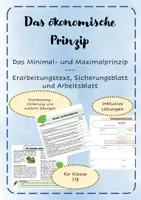 Vorschau - Stundenentwürfe - Das ökonomische Prinzip- Minimal- und Maximalprinzip - Deckblatt