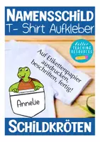 Vorschau - Anderer Materialtyp - Aufkleber Namensschild Klassentier Schildkröte Schildkrötenklasse Schulanfang - Deckblatt