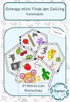 Vorschau - Spiele - Schnapp mich | Finde den Zwilling | Wörter mit K k | Kartenspiel - Deckblatt