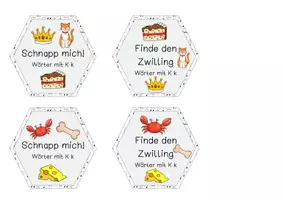 Vorschau - Spiele - Schnapp mich | Finde den Zwilling | Wörter mit K k | Kartenspiel - Seite 1