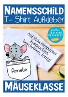 Vorschau - Anderer Materialtyp - Aufkleber Namensschild Klassentier Schulanfang Maus / Mäuseklasse - Deckblatt