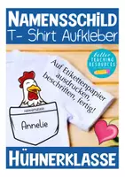 Vorschau - Anderer Materialtyp - Aufkleber Namensschild Hühnerklasse Hahn / Hühnerklasse Einschulung 1. Klasse - Deckblatt