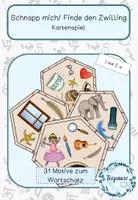 Vorschau - Spiele - Schnapp mich | Finde den Zwilling | Wörter mit E e | Kartenspiel - Deckblatt