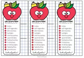 Vorschau - Mal- und Bastelvorlagen - Willkommensgruß / Willkommensgeschenk zum Schulanfang (für Stifte) - Seite 3