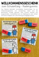 Vorschau - Mal- und Bastelvorlagen - Willkommensgruß / Willkommensgeschenk für den Schulanfang (für Radiergummis) - Seite 1