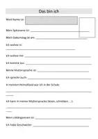 Vorschau - Spiele - Schuljahresanfang_Das bin ich Steckbrief (beide Varianten: IFK-DAZ und reguläre Klassen) - Seite 1