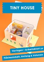 Vorschau - Arbeitsblätter - Tiny House mit Arbeitsblatt zu Fläche, Umfang + Volumen - Deckblatt