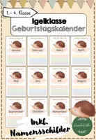 Vorschau - Bildkarten - Igelklasse Geburtstagskalender inkl. Schilder - Deckblatt