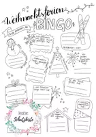 Vorschau - Spiele - Bingo - Ferienbingo Weihnachten - Stundeneinstig - Spiele - Weihnachtsferien - Sketchnotes/ Doodle - Deckblatt