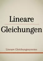 Vorschau - Präsentationen/Tafelbilder - Tafelbilder - Lineare Gleichungen - Deckblatt