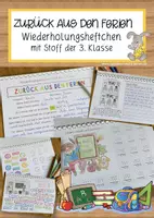 Vorschau - Arbeitsblätter - Wiederholungsheft Stoff 3. Klasse - Zurück aus den Ferien - Deckblatt