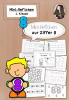 Vorschau - Arbeitsblätter - Mini-Heft Zahl 8 | Ziffer schreiben und Mengen Klasse 1 - Deckblatt