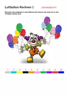 Vorschau - Arbeitsblätter - Rechnen zu Karneval - Clown, Luftballons - Addieren, Subtrahieren, Multiplizieren und Dividieren - Mathe - Seite 3
