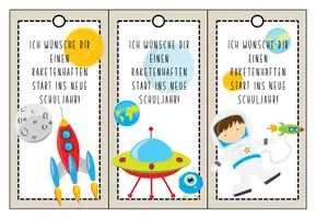 Vorschau - Bildkarten - Willkommensgruß als Lesezeichen - Raketenstart ins neue Schuljahr - Seite 2