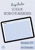 Vorschau - Lehrpläne/Lehrermaterial - digitale Schülerbeobachtungsbögen - blau - Deckblatt