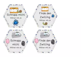 Vorschau - Spiele - Schnapp mich | Finde den Zwilling | Wörter mit ck | Kartenspiel - Seite 1