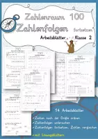 Vorschau - Arbeitsblätter - Zahlenfolgen fortsetzen im Zahlenraum bis 100 - Deckblatt