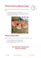 Vorschau - Mal- und Bastelvorlagen - Wassermelone-Bastelvorlage - Seite 1