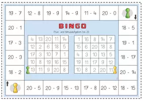 Vorschau - Spiele - Bingo Brettspiele zu Plus- und Minusaufgaben im Zahlenraum bis 20 - Seite 2